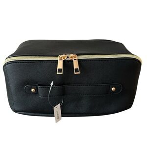 Chico Travel Case, NWT,  Black Cosmetic Bag with Gold Zipper
